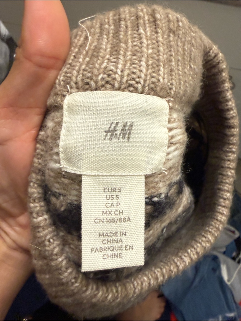 H&M Tan and Cream Fair Isle Turtleneck Sweater - Picture 4 of 4